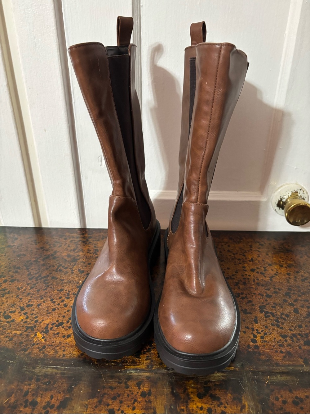 Brown Leather Chelsea Boots